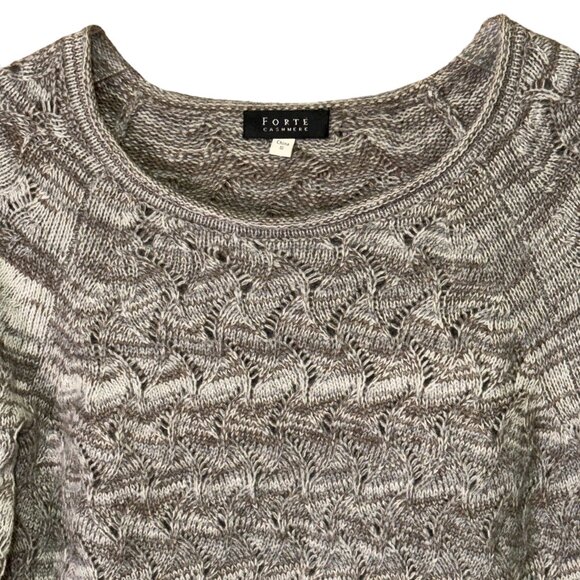 Forté Cashmere Women’s Light Brown Knit Pullover Sweater – Size Small - Picture 5 of 7